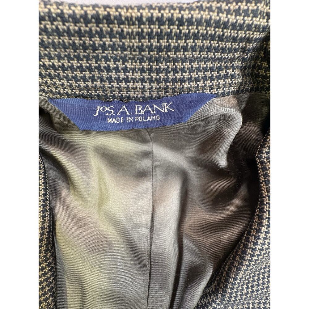 Jos A Bank Executive Collection Blazer Houndstooth Single Vent Flaws Size 46L - Picture 4 of 13